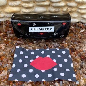 Lulu Guiness Black/Red Sunglasses/Glasses Case w/Cleaning Cloth. EUC! Luxury